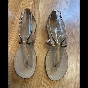 Brand New! Boutique 9 Gold/Tan Thong Sandals -10M